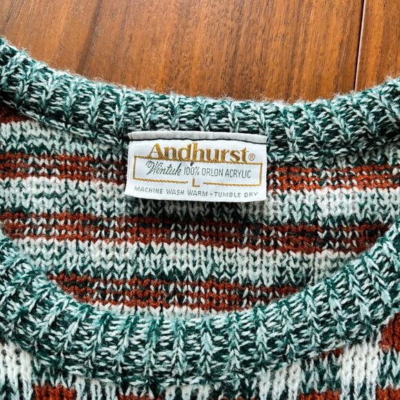 Vintage 1970s Andhurst Checkered Sweater Vest Wintuk 100% Orlon Acrylic Sz Large - Picture 4 of 8